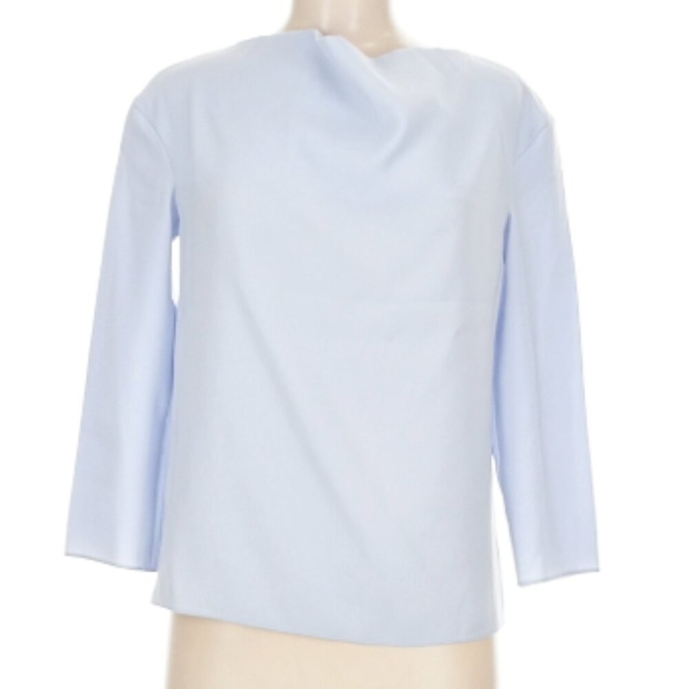 Emporio Armani Soft Blue Cowl Neck Blouse - Picture 3 of 14